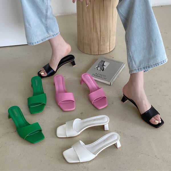2020 women slides 4cm high heels green mules fetish summer slip on pink sandals low heels slippers sandles shoes, Black
2020 women slides 4cm high heels green mules fetish summer slip on pink sandals low heels slippers sandles shoes, Black