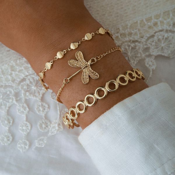 tocona 3pcs/sets bohemian butterfly dragonfly gold chain bracelets for women charming bead hollow geometric jewelry 14793, Golden;silver
tocona 3pcs/sets bohemian butterfly dragonfly gold chain bracelets for women charming bead hollow geometric jewelry 14793, Golden;silver