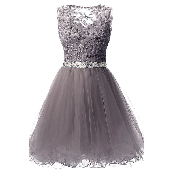 sd361 grey tulle homecoming dresses 2019 crew neck lace appliques short mini beaded crystal formal party dresses under 30$ in stock 
sd361 grey tulle homecoming dresses 2019 crew neck lace appliques short mini beaded crystal formal party dresses under 30$ in stock
