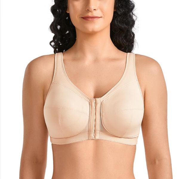 bras women's wirefull figure cotton posture bra front closure back support plus size, Red;black
bras women's wirefull figure cotton posture bra front closure back support plus size, Red;black