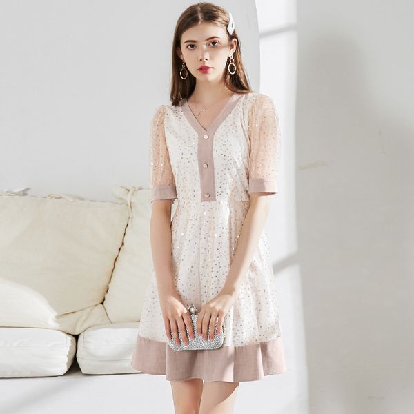 european and american women's new v-neck temperament celebrity waist show thin splicing dress floral dress outfits dresses, Black;gray
european and american women's new v-neck temperament celebrity waist show thin splicing dress floral dress outfits dresses, Black;gray