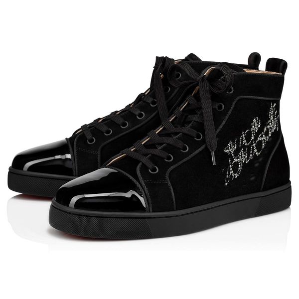 men's shoes red bottom shoes high-suede with strass sneaker fashion men women seavaste orlato party wedding flat trainers, Black
men's shoes red bottom shoes high-suede with strass sneaker fashion men women seavaste orlato party wedding flat trainers, Black