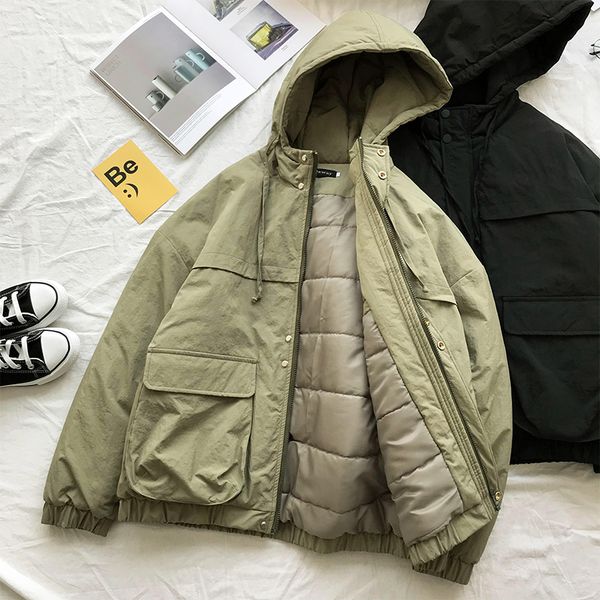 men's down & parkas winter jacket men warm thick fashion solid color casual tooling coat man streetwear loose cotton male clothes m-2xl, Black
men's down & parkas winter jacket men warm thick fashion solid color casual tooling coat man streetwear loose cotton male clothes m-2xl, Black