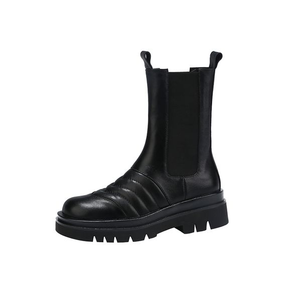 elastic band genuine leather boots 2020 winter mid-calf boots round toe platform chunky heels pumps basic shoes woman, Black
elastic band genuine leather boots 2020 winter mid-calf boots round toe platform chunky heels pumps basic shoes woman, Black
