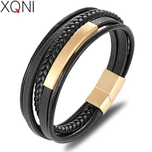 xqni wholesale price classic genuine leather bracelet for men hand charm jewelry multilayer magnet handmade gift for cool boys, Golden;silver
xqni wholesale price classic genuine leather bracelet for men hand charm jewelry multilayer magnet handmade gift for cool boys, Golden;silver