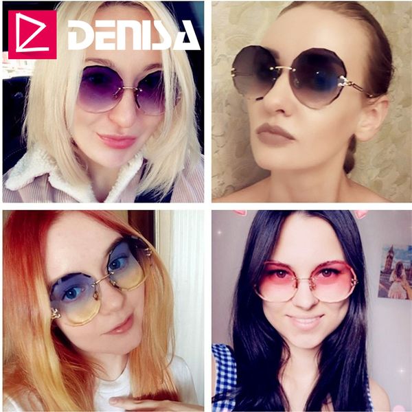 denisa vintage round sunglasses women men 2019 fashion rimless glasses retro pink sun glasses women uv400 zonnebril dames g18604, White;black
denisa vintage round sunglasses women men 2019 fashion rimless glasses retro pink sun glasses women uv400 zonnebril dames g18604, White;black