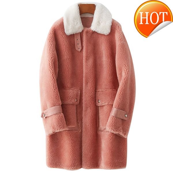 women's fur & faux coat real female wool jacket autumn winter women clothes 2021 korean vintage sheep shearling veste femme zt4387, Black
women's fur & faux coat real female wool jacket autumn winter women clothes 2021 korean vintage sheep shearling veste femme zt4387, Black