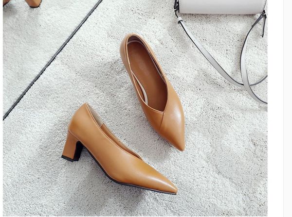 2020 spring and autumn with new style fashion middle heel coarse heel pointed end women's shoes@jkl12, Black
2020 spring and autumn with new style fashion middle heel coarse heel pointed end women's shoes@jkl12, Black