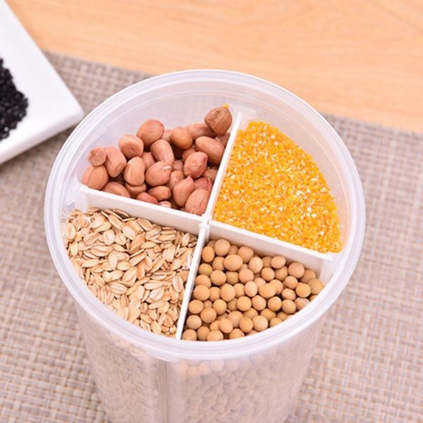plastic clear jar storage box dried grain tank container with pour lids built-in compartment box kitchen accessories
plastic clear jar storage box dried grain tank container with pour lids built-in compartment box kitchen accessories