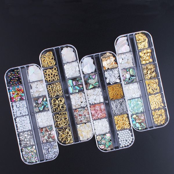 12 grids/set mix foil shell nail glitter sequins holographic abalone slice flake studs 3d manicure nail art charm mbcd, Silver;gold
12 grids/set mix foil shell nail glitter sequins holographic abalone slice flake studs 3d manicure nail art charm mbcd, Silver;gold