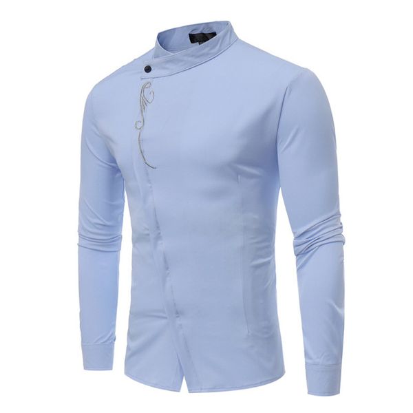 mandarin collar мужские рубашки вышивки украшения с длинным рукавом кардиган топы с diagonal планкой solid color мужчины дизайнер причинных, White;black
mandarin collar мужские рубашки вышивки украшения с длинным рукавом кардиган топы с diagonal планкой solid color мужчины дизайнер причинных, White;black