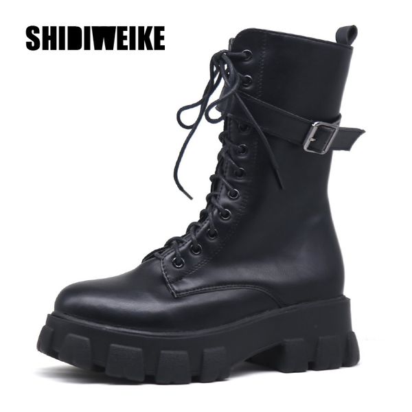 women boots buckle winter motorcycle boots women british style boot gothic punk mid-calf plus size 39 v217, Black
women boots buckle winter motorcycle boots women british style boot gothic punk mid-calf plus size 39 v217, Black