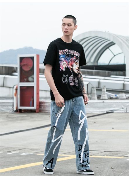 relaxed jeans solid doodling vintage boys wide leg jeans designer letter printed male trousers mens hiphop loose, Blue
relaxed jeans solid doodling vintage boys wide leg jeans designer letter printed male trousers mens hiphop loose, Blue