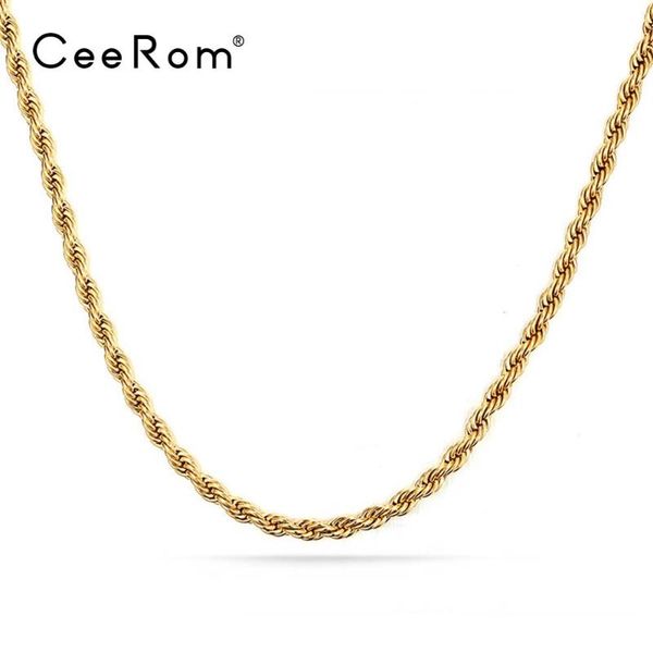 ceerom 45cm twisted chain choker necklace women stainless steel gold color necklace femme jewelry gifts, Golden;silver
ceerom 45cm twisted chain choker necklace women stainless steel gold color necklace femme jewelry gifts, Golden;silver