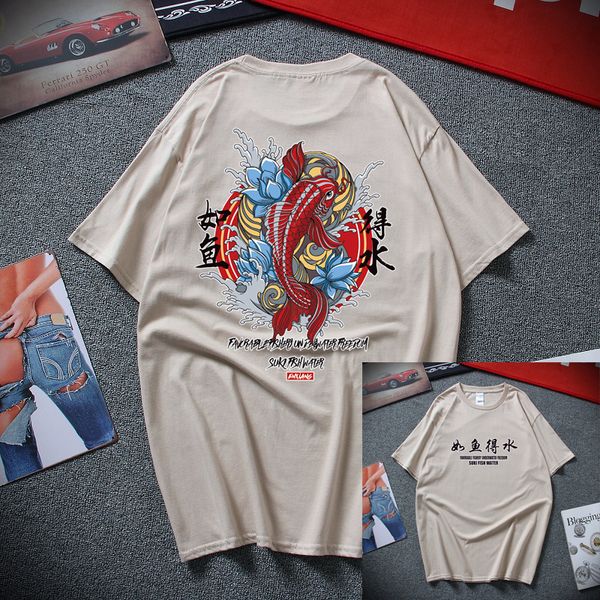 новые японский стиль как рыба, вода, карп printed футболка, хлопок с коротким рукавом футболки для мужчин и женщин, харбин стиля
новые японский стиль как рыба, вода, карп printed футболка, хлопок с коротким рукавом футболки для мужчин и женщин, харбин стиля