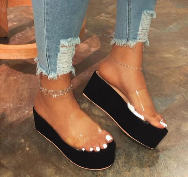 summer slippers transparent roman non-slip wedge slippers slip on casual beach thick bottom shoes plus size women shoes 0605, Black
summer slippers transparent roman non-slip wedge slippers slip on casual beach thick bottom shoes plus size women shoes 0605, Black