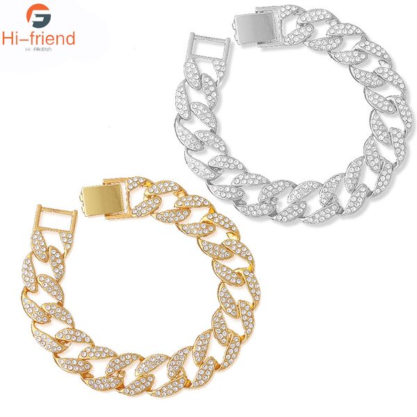 2020 new chain link rhinestone bracelets for men hip hop fashion punk chain bling bling charms cuban link pulseras, Black
2020 new chain link rhinestone bracelets for men hip hop fashion punk chain bling bling charms cuban link pulseras, Black