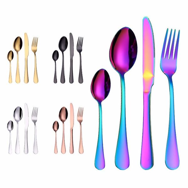 4pcs/set stainless steel with titanium colorful plated multicolor flatware set silverware rainbow color cutlery set service for 4
4pcs/set stainless steel with titanium colorful plated multicolor flatware set silverware rainbow color cutlery set service for 4