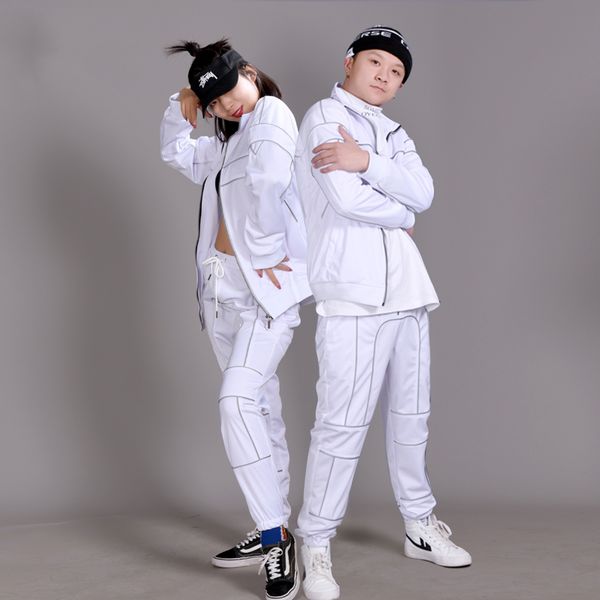 new adults hip hop dance costumes reflective white street dancing clothes women men stage outfit jazz performance wear dn5373, Black;red
new adults hip hop dance costumes reflective white street dancing clothes women men stage outfit jazz performance wear dn5373, Black;red