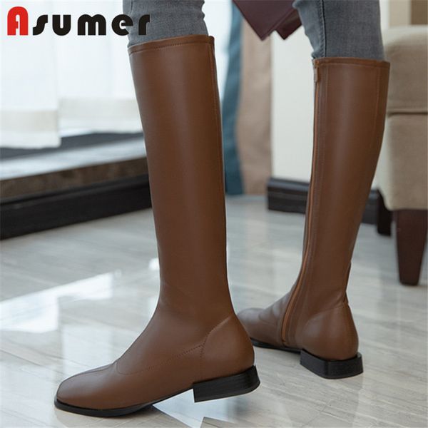 asumer 2020 low heel casual shoes women knee high boots stretch pu square toe fashion autumn winter boots woman black
asumer 2020 low heel casual shoes women knee high boots stretch pu square toe fashion autumn winter boots woman black