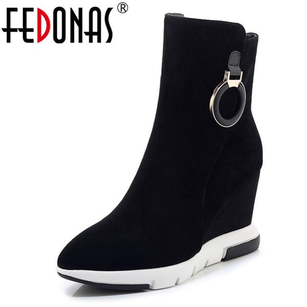 boots fedonas vintage female wedges short women cow suede leather warm autumn winter ankle platforms casual shoes woman, Black
boots fedonas vintage female wedges short women cow suede leather warm autumn winter ankle platforms casual shoes woman, Black