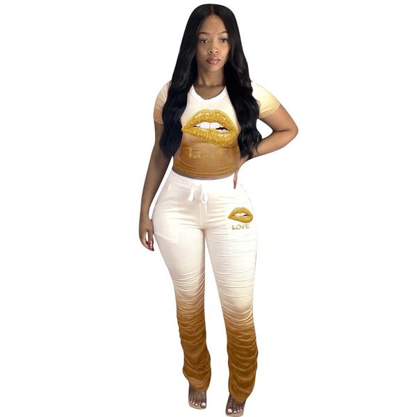 plus size s-4xl women sweatsuit lip print two piece sets short sleeve t shirt+leggings summer clothing outfits casual jogger suit, Gray
plus size s-4xl women sweatsuit lip print two piece sets short sleeve t shirt+leggings summer clothing outfits casual jogger suit, Gray