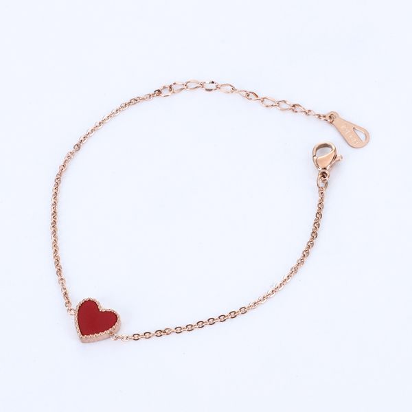link, chain love-heart double red&black bracelet titanium steel rose gold color jewelry drop
link, chain love-heart double red&black bracelet titanium steel rose gold color jewelry drop