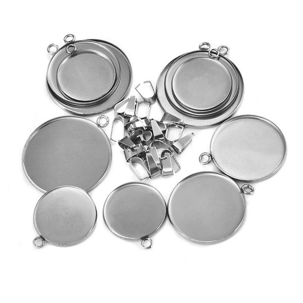 20pcs/lot stainless steel 20/25/30mm round pendant cabochon base settings blank tray for necklace jewelry making diy
20pcs/lot stainless steel 20/25/30mm round pendant cabochon base settings blank tray for necklace jewelry making diy