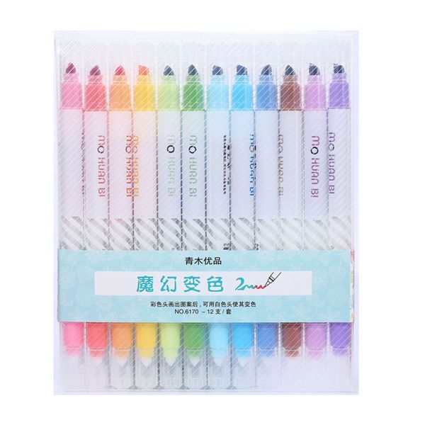 12pcs art marker color changing highlighter pen gift diy journal diary students, Black;red
12pcs art marker color changing highlighter pen gift diy journal diary students, Black;red