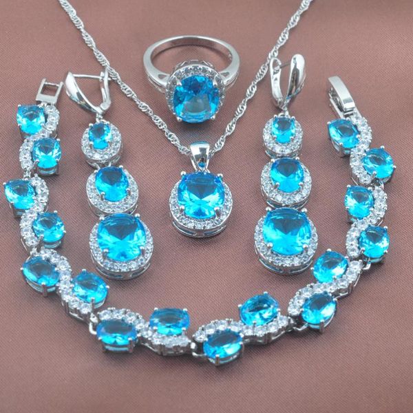 sky blue cubic zirconia wedding jewelry set for women silver color earring and necklace sets with rings bracelet yz0123
sky blue cubic zirconia wedding jewelry set for women silver color earring and necklace sets with rings bracelet yz0123