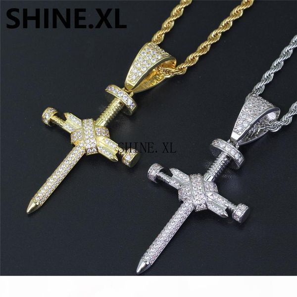 18k gold iced out gold silver copper material nail cross pendant necklace cz pendants necklace chain fashion hip hop jewelry
18k gold iced out gold silver copper material nail cross pendant necklace cz pendants necklace chain fashion hip hop jewelry