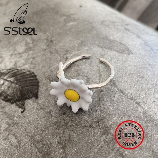 s'steel daisy rings gifts for women 925 sterling silver korean fashion opening ring minimalist anillos mujer plata jewellery, Golden;silver
s'steel daisy rings gifts for women 925 sterling silver korean fashion opening ring minimalist anillos mujer plata jewellery, Golden;silver