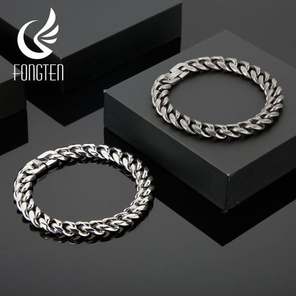 fongten curb cuban link chain bracelet for men stainless steel black silver color men's bracelets fashion jewelry
fongten curb cuban link chain bracelet for men stainless steel black silver color men's bracelets fashion jewelry