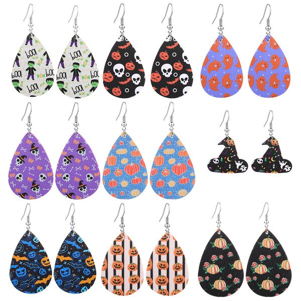 halloween leather earrings for women water drop pumpkin ghost hand hat skull bat lantern double-sided printed dangle earrings, Silver
halloween leather earrings for women water drop pumpkin ghost hand hat skull bat lantern double-sided printed dangle earrings, Silver