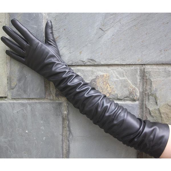 women glove long crinkle sheepskin genuine leather fold long glove lady 40/50/60cm black/pink/red fall winter, Blue;gray
women glove long crinkle sheepskin genuine leather fold long glove lady 40/50/60cm black/pink/red fall winter, Blue;gray