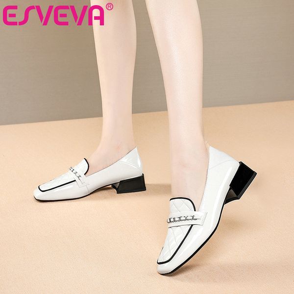 esveva 2021 women pumps shoes all match leather +pu square low heels chains fashion shoes women casual big size 34-42, Black
esveva 2021 women pumps shoes all match leather +pu square low heels chains fashion shoes women casual big size 34-42, Black