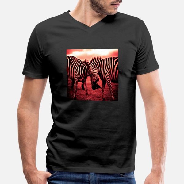 two zebras feeding t shirt men printing tee shirt s-xxxl outfit loose funny summer style unique shirt