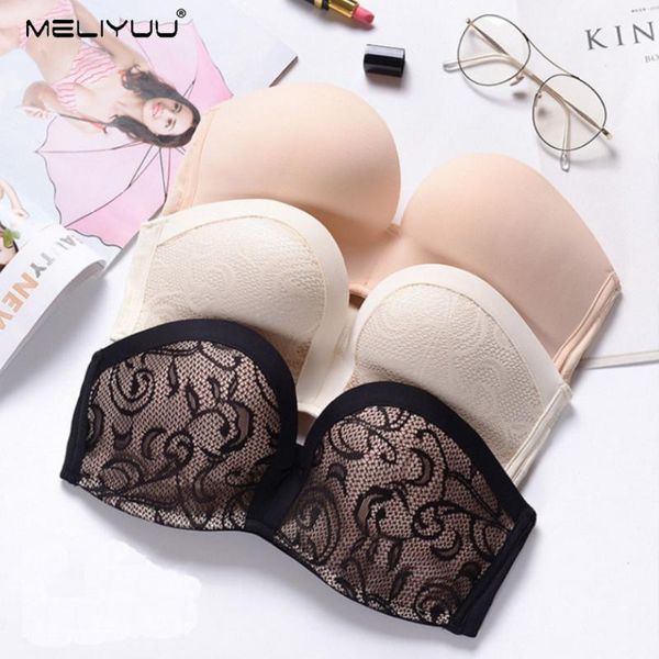 invisible push up bras for women clear back strapless brassiere light padded bralette female underwear, Red;black
invisible push up bras for women clear back strapless brassiere light padded bralette female underwear, Red;black