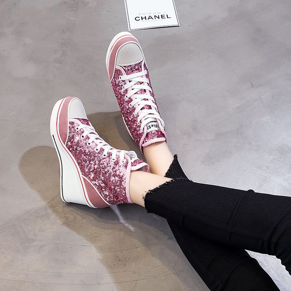 dress shoes the 2021 han edition 8 cm higher canvas wedges sequins lace sponge base leisure platform height for, Black
dress shoes the 2021 han edition 8 cm higher canvas wedges sequins lace sponge base leisure platform height for, Black