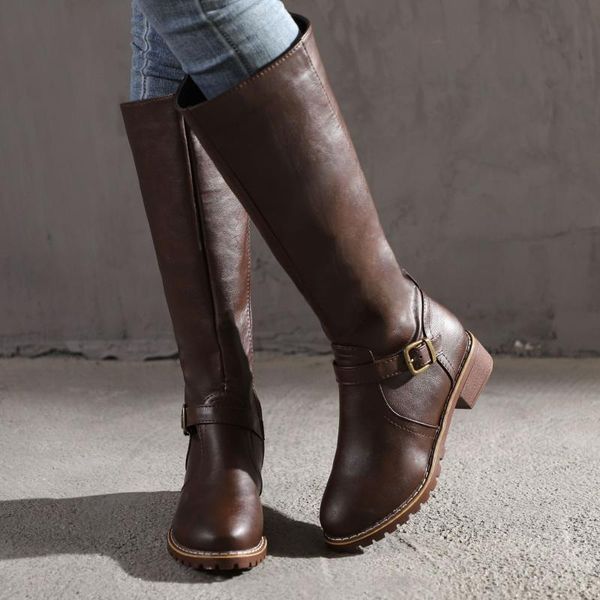 boots leisure mature autumn winter knee high for women round toe med pu buckle solid big size shoes, Black
boots leisure mature autumn winter knee high for women round toe med pu buckle solid big size shoes, Black