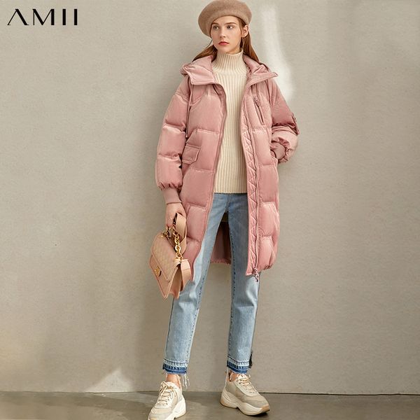 amii fashion down jacket women's winter elegant hooded thick loose female mid-long coat 11970423, Black;white
amii fashion down jacket women's winter elegant hooded thick loose female mid-long coat 11970423, Black;white