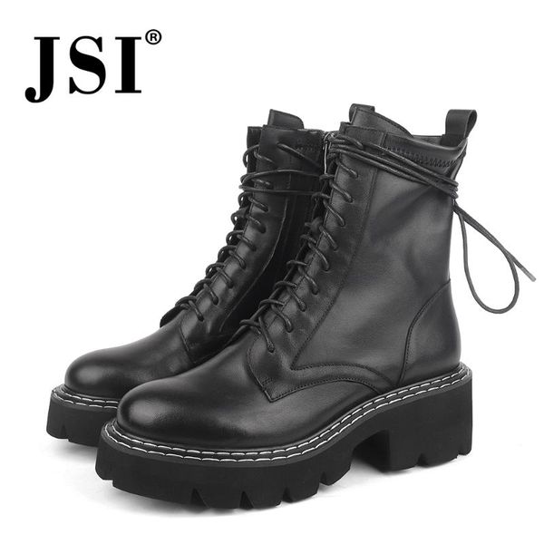 jsi women boots winter round toe lace-up mid-calf genuine leather ladies shoes square heel high heels solid women boots jc472, Black
jsi women boots winter round toe lace-up mid-calf genuine leather ladies shoes square heel high heels solid women boots jc472, Black