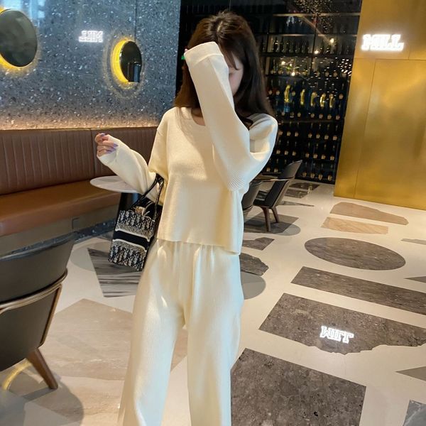 autumn solid color short round neck + thick high waist straight wide leg pants women's fashion suit f6002 wide leg pants sweater swe, Gray
autumn solid color short round neck + thick high waist straight wide leg pants women's fashion suit f6002 wide leg pants sweater swe, Gray