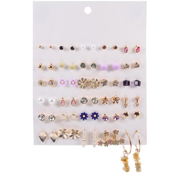 stud 30 pairs/set silver color alloy crystal rhinestone earrings for women cute metal resin flower set rings, Golden;silver
stud 30 pairs/set silver color alloy crystal rhinestone earrings for women cute metal resin flower set rings, Golden;silver