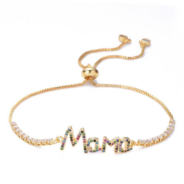 charm bracelets zircon micro-inlay rainbow mama cz gem pendant bangles adjustable gold jewelry bracelet women's gift, Golden;silver
charm bracelets zircon micro-inlay rainbow mama cz gem pendant bangles adjustable gold jewelry bracelet women's gift, Golden;silver