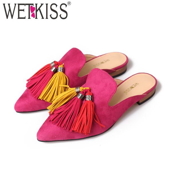 wetkiss женская мода тапочки кисточкой декор остроконечные toe мулы площади на низком каблуке горками обувь женщина flock повседневная обувь, Black
wetkiss женская мода тапочки кисточкой декор остроконечные toe мулы площади на низком каблуке горками обувь женщина flock повседневная обувь, Black