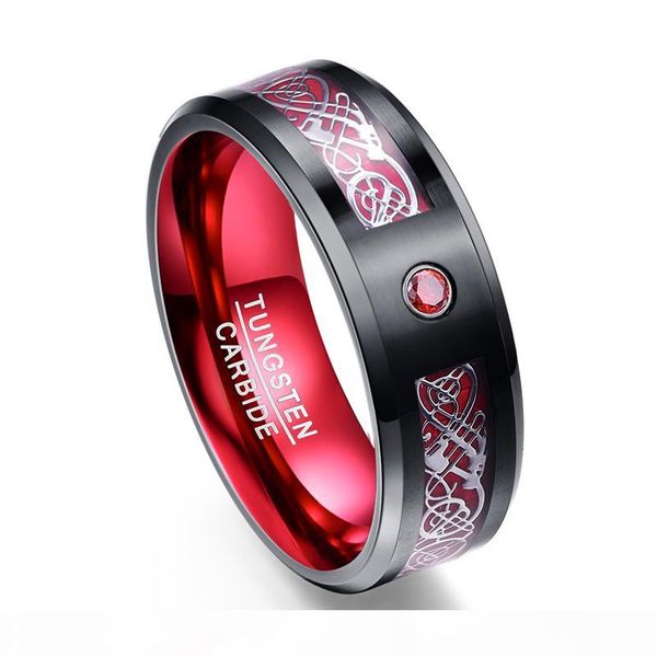 2018 new arrival silver dragon pattern red zircon men rings 100% tungsten carbide wedding bands anillos para hombres ring
2018 new arrival silver dragon pattern red zircon men rings 100% tungsten carbide wedding bands anillos para hombres ring