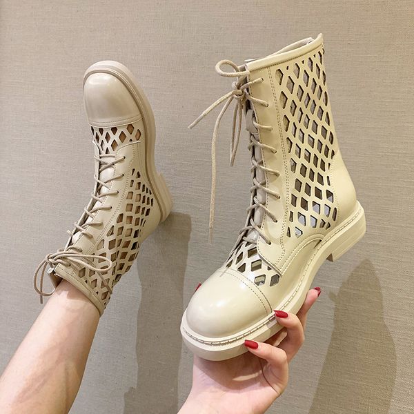 summer new thick bottom cool boots solid color simple lace up korean version of cool motorcycle boots female, Black
summer new thick bottom cool boots solid color simple lace up korean version of cool motorcycle boots female, Black