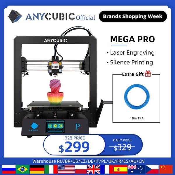 anycubic mega pro 3d printer printing laser engraving touch screen printing tpu filament dual gear extruder 3d laser printer
anycubic mega pro 3d printer printing laser engraving touch screen printing tpu filament dual gear extruder 3d laser printer