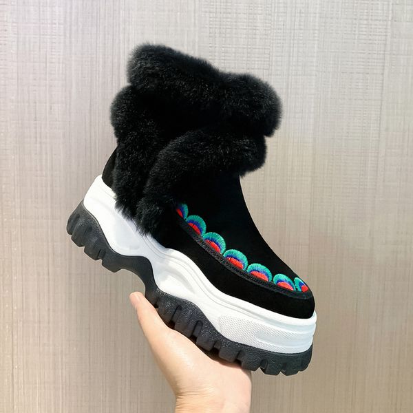 boots 2021 winter shoes women's snow cow suede embroidered keep warm plush ankle botas mujer, Black
boots 2021 winter shoes women's snow cow suede embroidered keep warm plush ankle botas mujer, Black